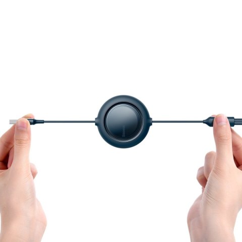 Kabel USB 3w1 Baseus Bright Mirror, USB do micro USB / USB-C / Lightning, 66W, 1.2m (niebieski)