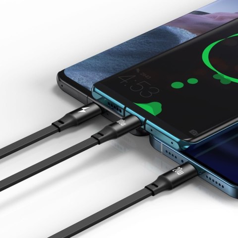 Kabel USB-C 3w1 Baseus Bright Mirror do micro USB / USB-C / Lightning, 100W, 1.2m (czarny)