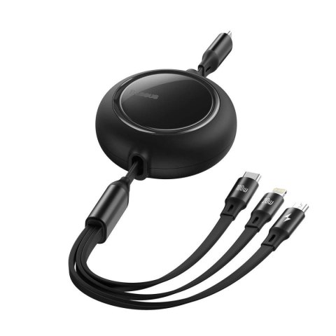Kabel USB-C 3w1 Baseus Bright Mirror do micro USB / USB-C / Lightning, 100W, 1.2m (czarny)