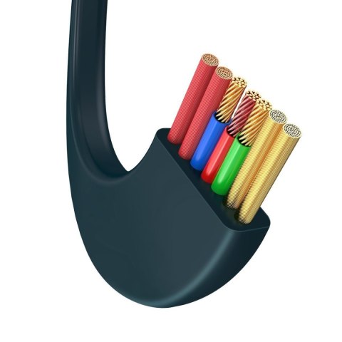 Kabel USB-C 3w1 Baseus Bright Mirror do micro USB / USB-C / Lightning, 100W, 1.2m (niebieski)