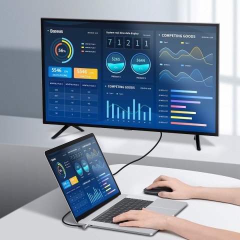 Kabel USB-C do USB-C, kątowy 3.1 Baseus Hammer, 100W, PD, 4K 1.5m (czarny)