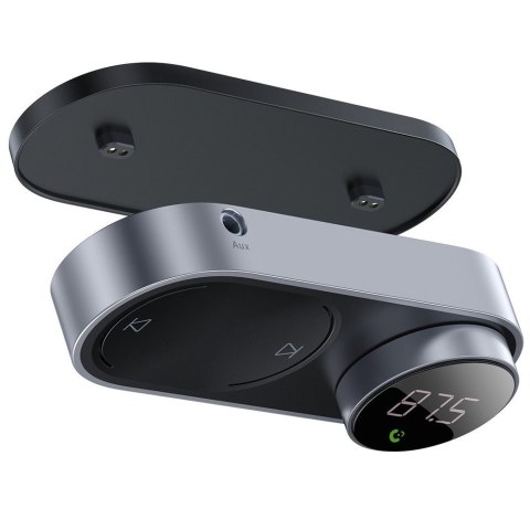 Transmiter FM solarny Baseus zestaw głośnomówiący Bluetooth 5.0 MP3 TF AUX HD Czarny