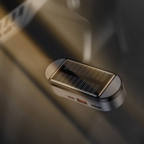 Transmiter FM solarny Baseus zestaw głośnomówiący Bluetooth 5.0 MP3 TF AUX HD Czarny