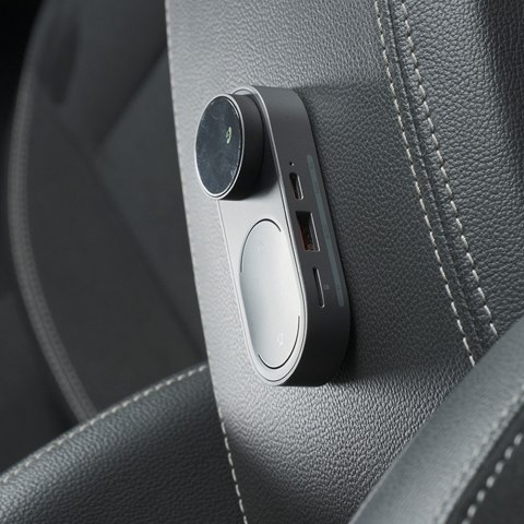 Transmiter FM solarny Baseus zestaw głośnomówiący Bluetooth 5.0 MP3 TF AUX HD Czarny