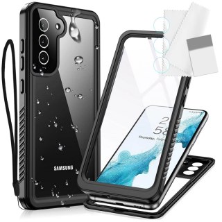 Etui wodoodporne do Samsung Galaxy S22 360 Alogy Pancerne Armor IP68 ze smyczką Czarne