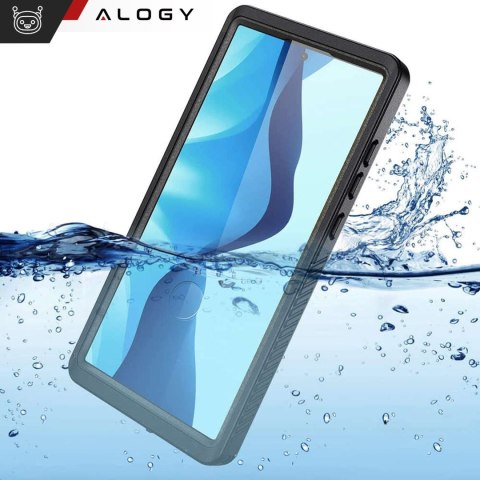 Etui wodoodporne do Samsung Galaxy S22 Ultra 360 Alogy Pancerne Armor IP68 ze smyczką Czarne
