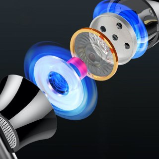 Słuchawki przewodowe douszne Alogy Hi-Res Bass Earphones ze złączem mini Jack 3.5mm Czarne