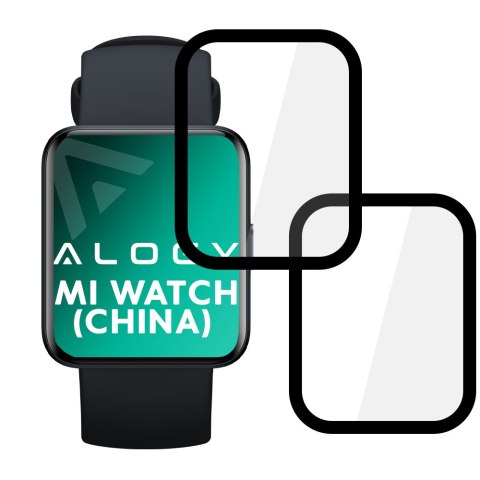 2x Elastyczne Szkło 3D Alogy Full Glue do Xiaomi Mi Watch (wersja chiny) Black