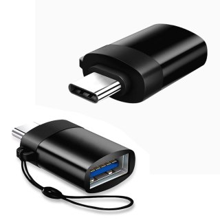 Adapter przejściówka Alogy konwerter USB-A 3.0 do USB-C Type C Czarny
