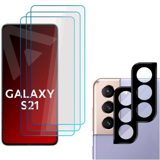 Alogy Glass Pack 3x Szkło hartowane 9H na ekran + 2x Szkło na obiektyw kamerę do Samsung Galaxy S21