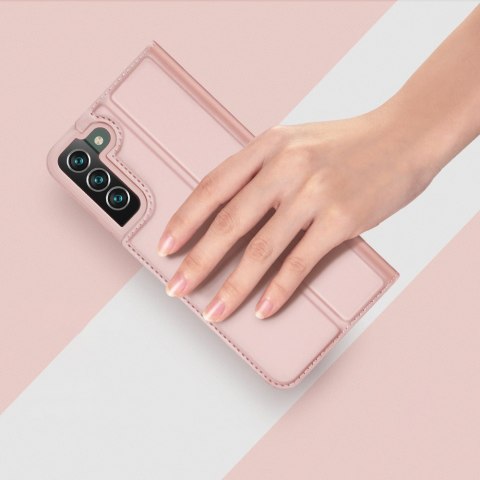 Etui ochronne z klapką Dux Ducis Skin Pro skórzane do Samsung Galaxy S22 Różowe