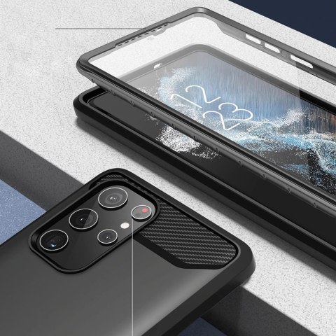 Etui ochronne z szybką Supcase Clayco Xenon do Samsung Galaxy S22 Ultra Black