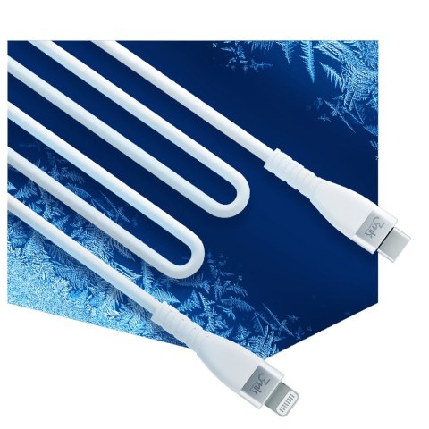 Kabel 1m 3mk Hyper Silicone Cable przewód USB-C do Lightning 20W 3A MFi Biały