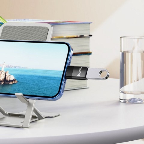 Adapter przejściówka Hoco UA17 USB do Lightning Black