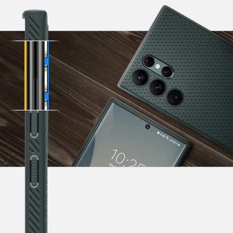 Etui obudowa Spigen Liquid Air do Samsung Galaxy S22 Ultra Abyss Green