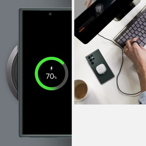 Etui obudowa Spigen Liquid Air do Samsung Galaxy S22 Ultra Abyss Green