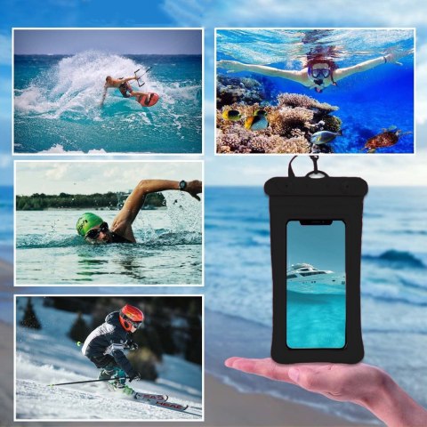 Etui wodoodporne z poduszką powietrzną Alogy wodoszczelne uniwersalne IPX8 do 7.2 Czarne