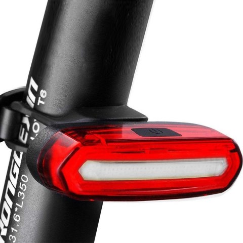 Mocna lampka rowerowa tylna LED USB Alogy światło oświetlenie wodoodporne na rower Czerwone