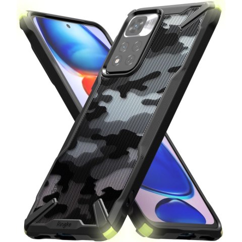 Etui Ringke Fusion X do Xiaomi Redmi Note 11 Pro+ Plus 5G Lime Glow Camo Black
