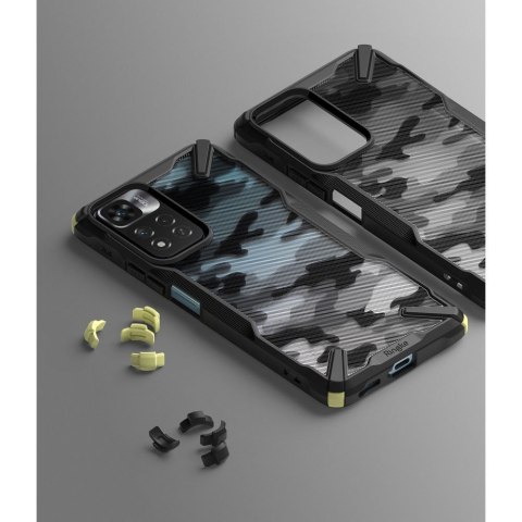 Etui Ringke Fusion X do Xiaomi Redmi Note 11 Pro+ Plus 5G Lime Glow Camo Black