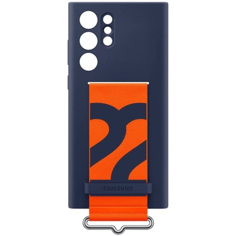 Etui Samsung Silicone Cover Strap obudowa futerał do Samsung Galaxy S22 Ultra Granatowe