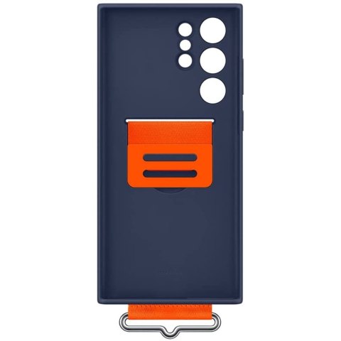 Etui Samsung Silicone Cover Strap obudowa futerał do Samsung Galaxy S22 Ultra Granatowe