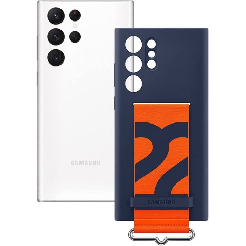 Etui Samsung Silicone Cover Strap obudowa futerał do Samsung Galaxy S22 Ultra Granatowe