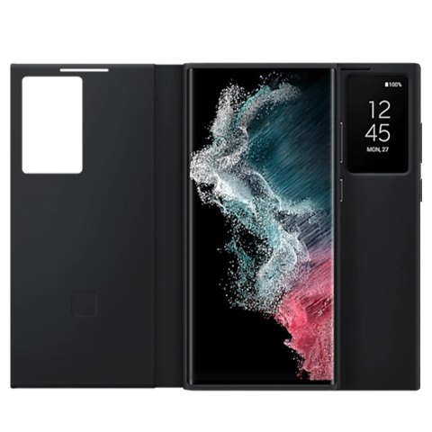 Oryginalne etui Samsung Clear View Cover z klapką do Samsung Galaxy S22 Ultra Czarny