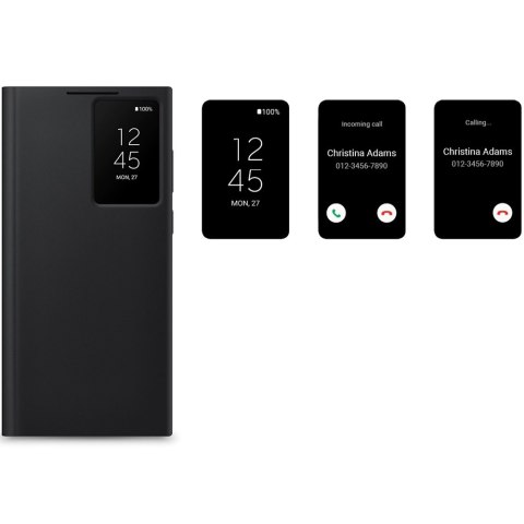 Oryginalne etui Samsung Clear View Cover z klapką do Samsung Galaxy S22 Ultra Czarny
