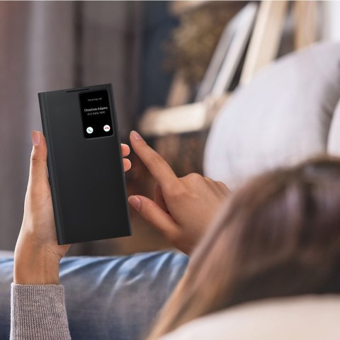 Oryginalne etui Samsung Clear View Cover z klapką do Samsung Galaxy S22 Ultra Czarny