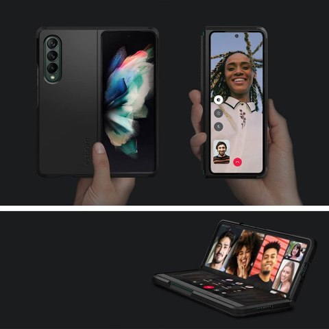 Pancerne etui Spigen Tough Armor pokrowiec do Samsung Galaxy Z Fold 3 Black