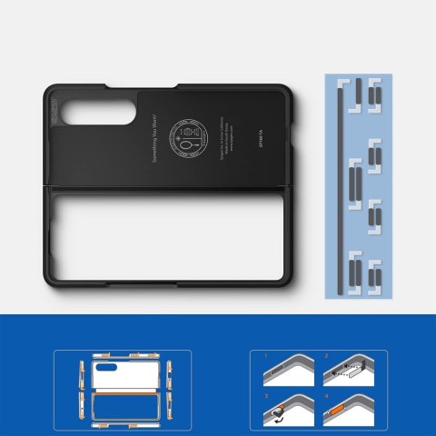Pancerne etui Spigen Tough Armor pokrowiec do Samsung Galaxy Z Fold 3 Black