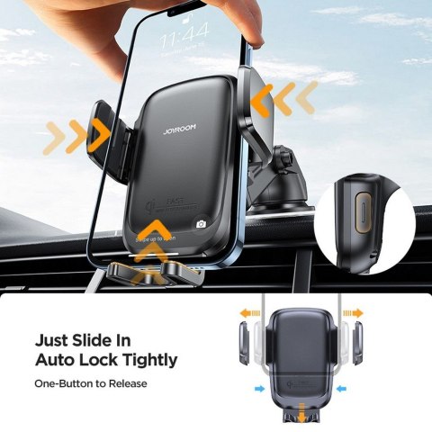 Uchwyt samochodowy Joyroom JR-ZS243 na szybę / kokpit z ładowarką Wireless 15W Black
