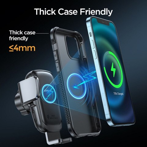 Uchwyt samochodowy Joyroom JR-ZS243 na szybę / kokpit z ładowarką Wireless 15W Black