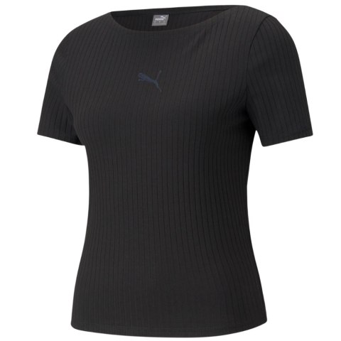 Koszulka damska Puma HER Ribbed Slim Tee czarna 531917 01 Koszulka damska Puma HER Ribbed Slim Tee czarna 531917 01