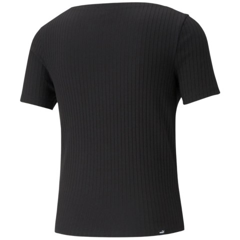 Koszulka damska Puma HER Ribbed Slim Tee czarna 531917 01 Koszulka damska Puma HER Ribbed Slim Tee czarna 531917 01