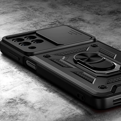 Pancerne etui z osłoną aparatu Alogy Camshield Stand Ring do Samsung Galaxy M53 5G czarne