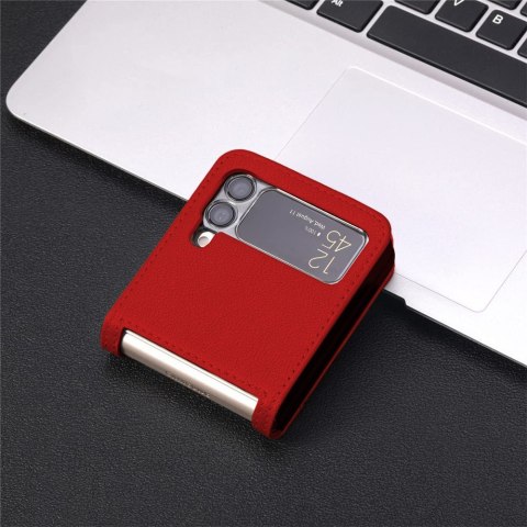 Etui z klapką portfel Alogy skórzane do Samsung Galaxy Z Flip 3 5G Czerwone