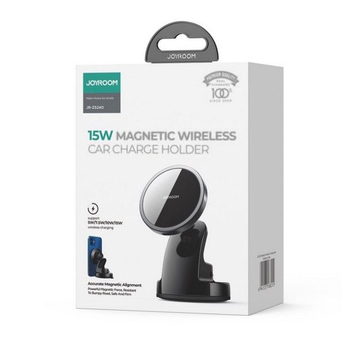 Magnetyczny uchwyt samochodowy z ładowarką do MagSafe Joyroom JR-ZS240 na kokpit 15W Black