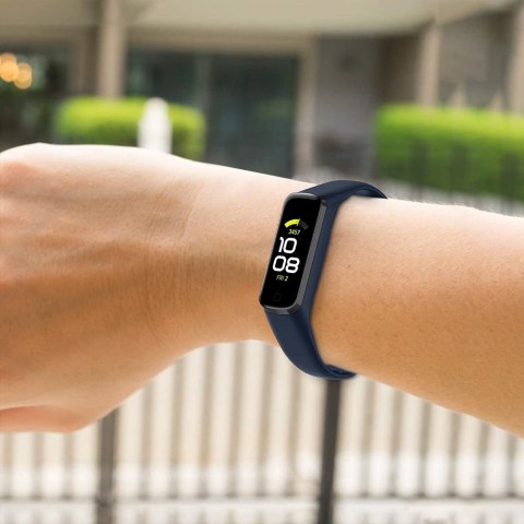 Sportowy pasek gumowy soft Alogy strap do Samsung Galaxy Fit 2 SM-R220 granatowy