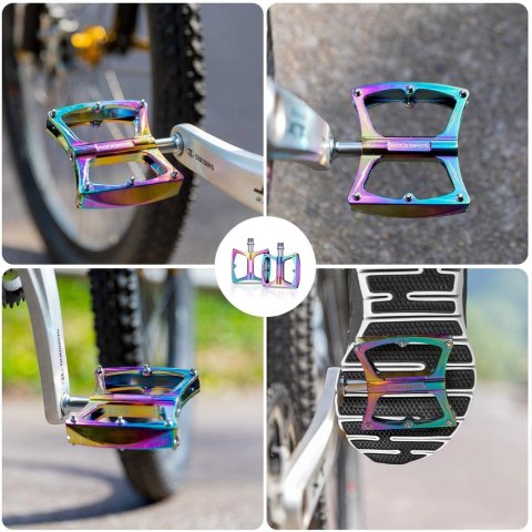 Pedały rowerowe do roweru RockBros LX-K340 platformowe aluminiowe Kolorowe