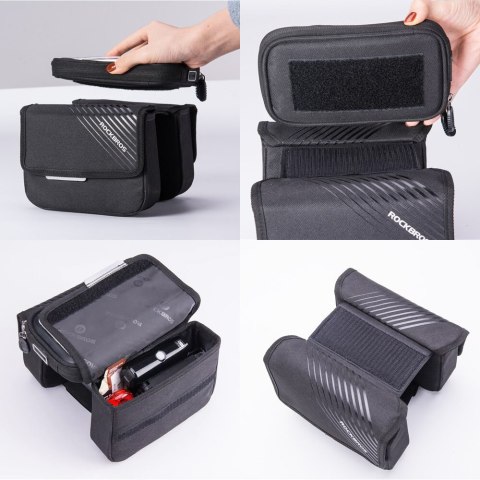 Torba rowerowa RockBros 030-60BK sakwa na rower uchwyt na telefon do 6.7 cala