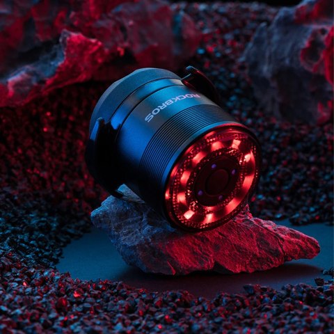 Tylna lampka rowerowa wodoodporna RockBros Q1 7x kolor LED USB pod siodełko oświetlenie światło na tył
