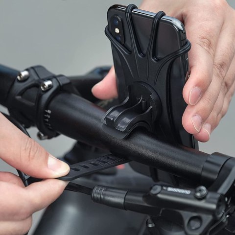 Uchwyt rowerowy silikonowy RockBros LF436BK na rower motocykl hulajnogę na kierownicę do telefonu Czarny