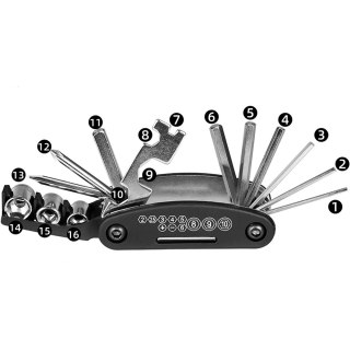 Uniwersalny zestaw narzędzi wielofunkcyjnych rowerowych RockBros GJ1601 klucze do roweru Multitool