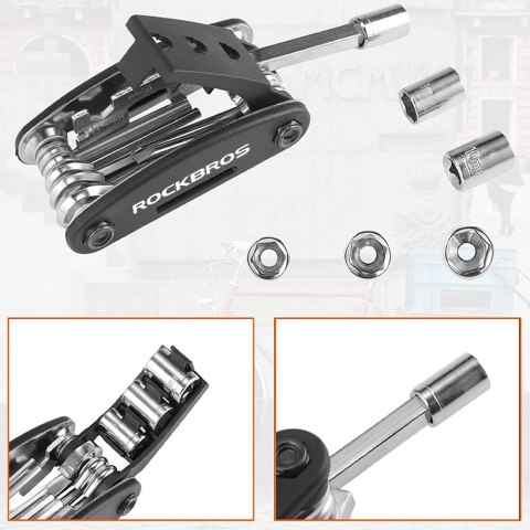 Uniwersalny zestaw narzędzi wielofunkcyjnych rowerowych RockBros GJ1601 klucze do roweru Multitool