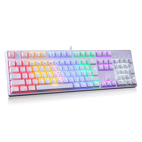 Klawiatura mechaniczna Motospeed CK107 RGB (biała)