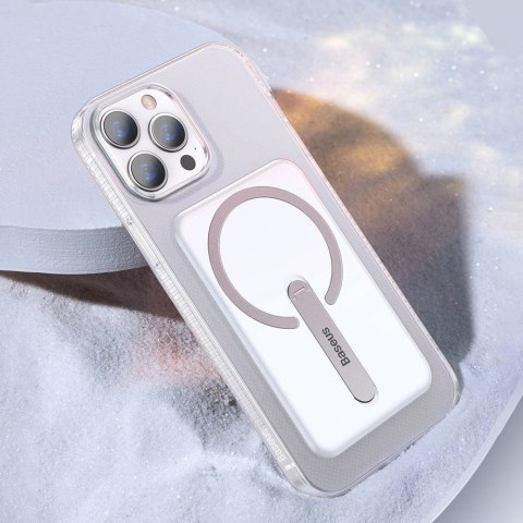 Etui do iPhone 13 Pro Max do MagSafe Baseus Crystal Magnetic z podstawką Przezroczyste