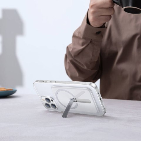 Etui do iPhone 13 Pro Max do MagSafe Baseus Crystal Magnetic z podstawką Przezroczyste