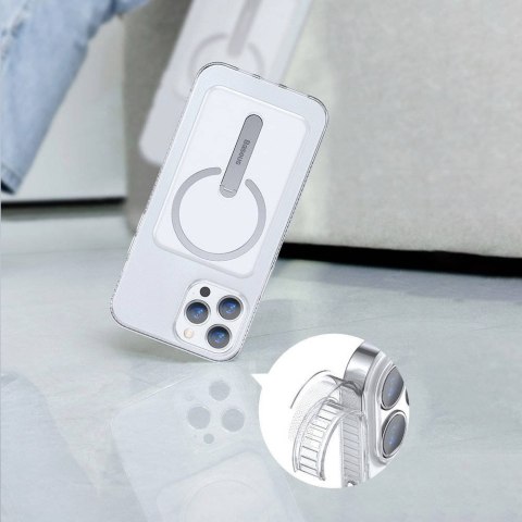 Etui do iPhone 13 Pro Max do MagSafe Baseus Crystal Magnetic z podstawką Przezroczyste